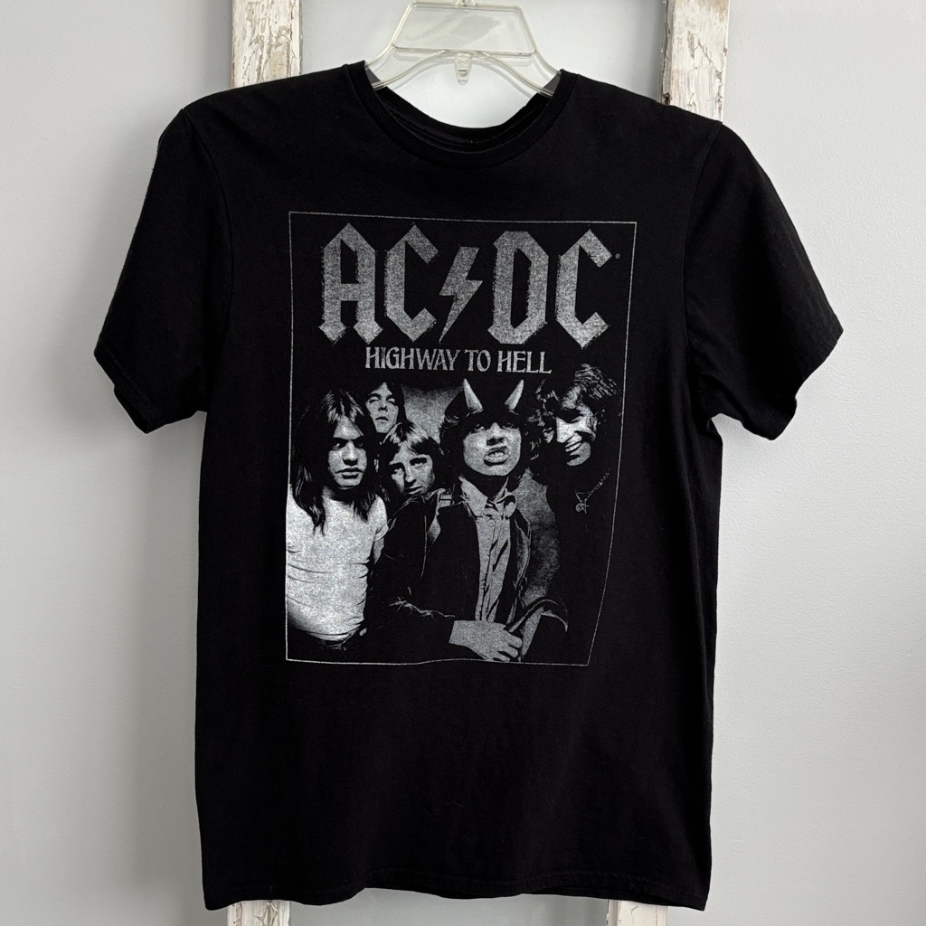 Ac/Dc Black Graphic 'Highway To Hell' Band Tee